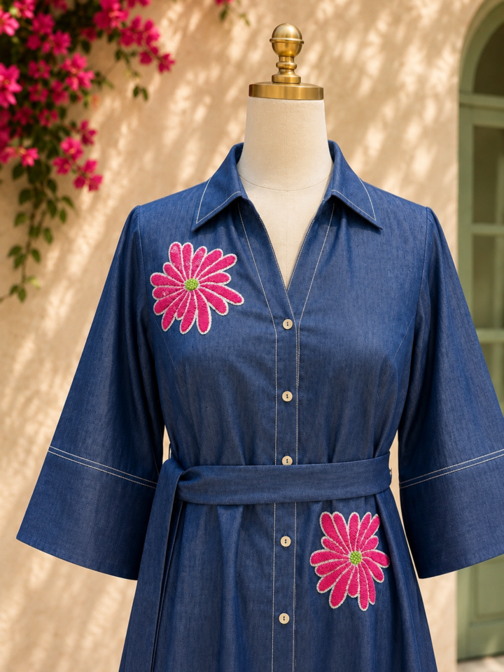 Bloom Denim Dress – detail 3
