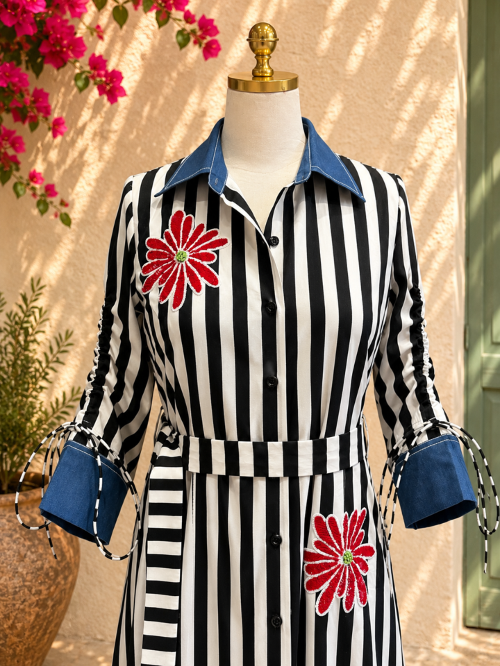 Bloom Stripe Dress – detail 2