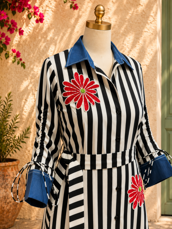 Bloom Stripe Dress – detail 3