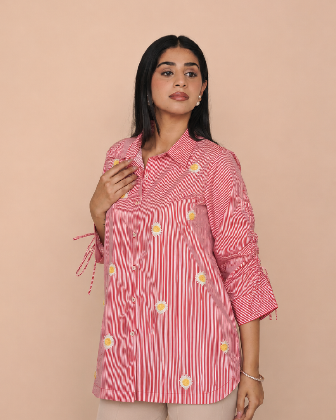 Daisy Drift Shirt-RED STRIPE - Image 3