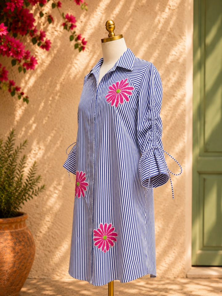 Pink Petal Shirt Dress – detail 3