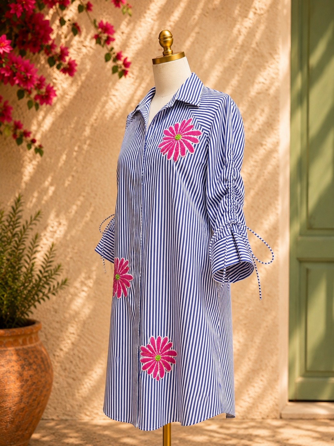 Pink Petal Shirt Dress – detail 3